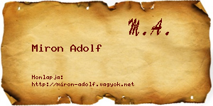 Miron Adolf névjegykártya